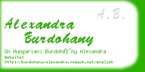 alexandra burdohany business card